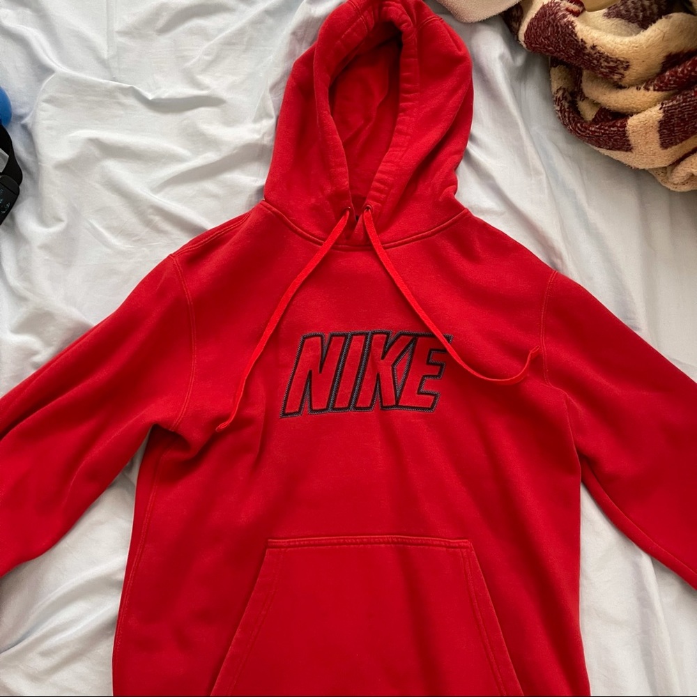 Red Nike hoodie